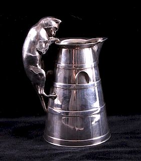 Reed & Barton Gilt Silver Cat Pitcher