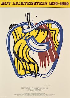 Roy Lichtenstein "Apple" Exhibition Poster, Signed