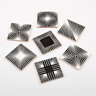 Set of 7 Richard Anuszkiewicz Coasters, Edition