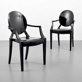 2 Philippe Starck "Louis Ghost" Arm Chairs