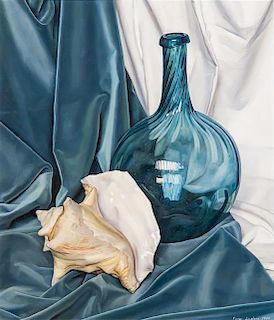 * Luigi Lucioni, (American/Italian, 1900-1988), Blue and White Variations, 1965
