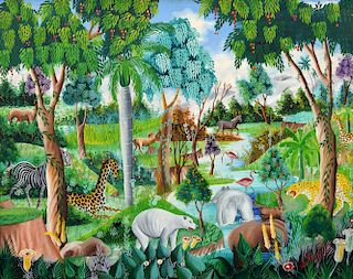 S. Poindujour Naive Painting, Jungle Theme