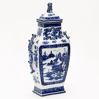Chinese Blue & White Lidded Porcelain Lidded Vase