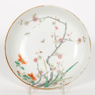 Chinese Low Bowl with Flowering Branch, Qing Mark
