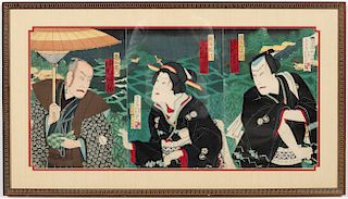 19th C. Japanese Woodblock Triptych