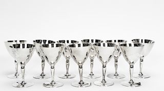 Set, 11 Tiffany & Co. Sterling Small Wine Goblets