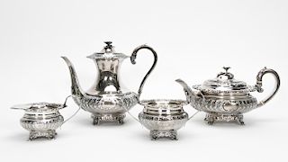 4 Piece English Silver Tea & Coffee Service