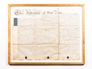 Hand-Lettered English Indenture Document, 1820