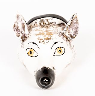 Staffordshire Lusterware Ceramic Fox Stirrup Cup