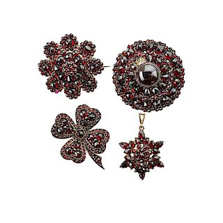 COLLECTION OF VICTORIAN BOHEMIAN GARNET JEWELRY