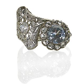 TWO ART DECO RINGS WITH DIAMONDS