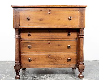 Mid-19th Century American 4-Drawer Softwood Chest