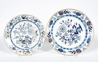 Two Meissen Blue Onion Shallow Bowls