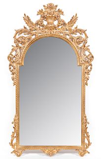 Continental Rococo Style Giltwood Mirror, 20th C.