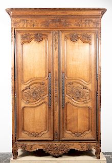 Louis XV Provincial Style Large French Armoire