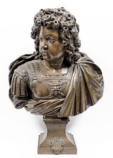 After Jacques Sarazin, Bronze Bust of Louis XIV