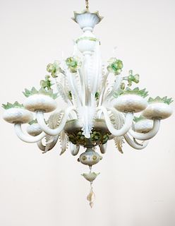 Venetian Murano 8-Light Glass Chandelier, 20th C.
