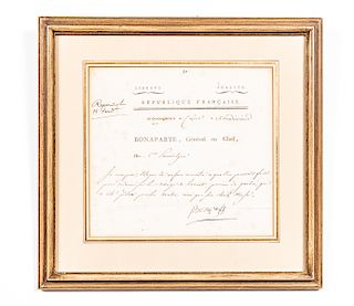 Framed Napoleon Bonaparte Signed Letter
