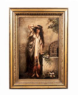 Orientalist Young Woman, Oil on Canvas