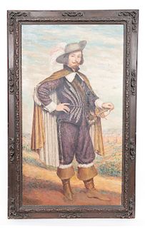 19th/20th C. Large Standing Portrait of Cavalier