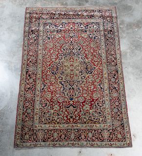 Hand Woven Tabriz Rug or Carpet, 4' 8" x 7' 3"