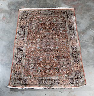 Hand Woven Anatolian Silk Rug, 4' 9" x 7' 2"