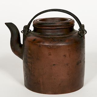Chinese Yixing Zisha Red Clay Cylindrical Tea Pot