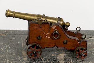 A. Robinson & Co. Bronze & Wood Signal Cannon