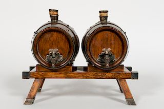 Maple & Co., English Oak Two Barrel Dispenser