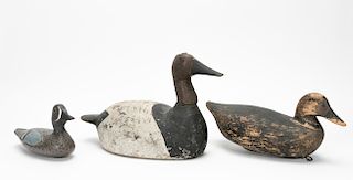 Group, Three Painted Wood Decoys