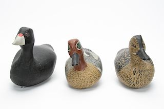 Group, Three Painted Wood Duck Decoys