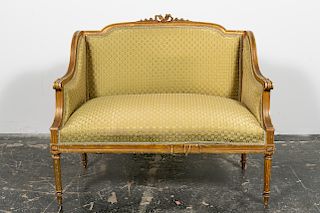 20th C. Louis XVI Style Gilt Frame Settee