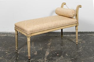 Italian Neoclassical Style Painted Bench, 20th C.