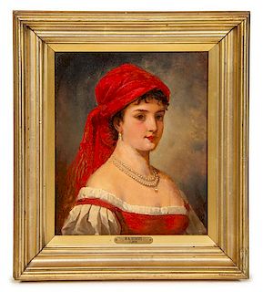 Attributed to Heinrich Ambros Eckert, (German, 1807-1840), Country Girl