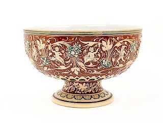 A Large Continental Faience Punch Bowl Diameter 15 1/2 inches.