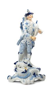 A Meissen Porcelain Figure Height 11 inches.