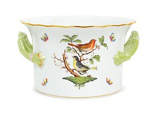 A Herend Porcelain Jardiniere Height 6 1/8 x width 11 inches.