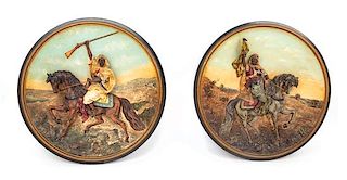 A Pair of Musterschutz Pottery Plaques Diameter 20 inches.
