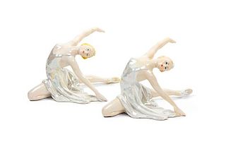 Two Russian Porcelain Figures Height 4 5/8 x width 7 1/2 inches.