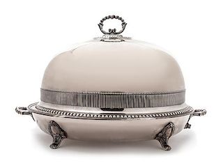 A Victorian Silver-Plate Cloche and Tray, Late 19th/Early 20th Century,