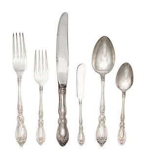 * A Japanese Silver Flatware Service, Eldan, Japan, 20th Century, comprising: 12 dinner knives 12 dinner forks 11 teaspoons 12 sou