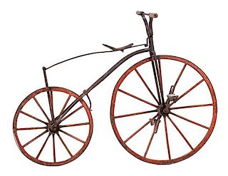 An American "Penny Farthing" Bicycle Height 47 3/4 x width 63 inches.