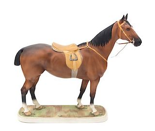 A Boehm Porcelain Figure of a Horse Height 14 1/2 inches.