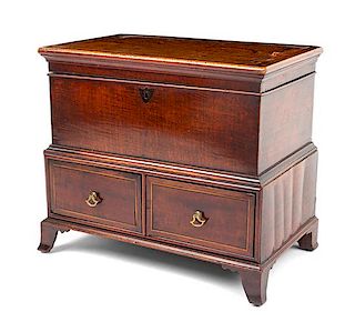 A George III Mahogany Table Cabinet Height 14 x width 15 1/2 x depth 9 1/2 inches.
