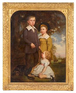British School, (Likely 18th Century), Portrait of Three Children