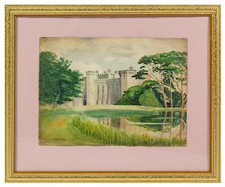 Samuel J. Wild, (British, 1878-1959), Landscapes with Castles and an Aqueduct (four works)