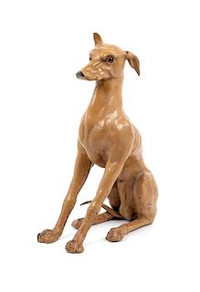A Victorian Painted Iron "Whippet" Door Stop Height 18 inches.