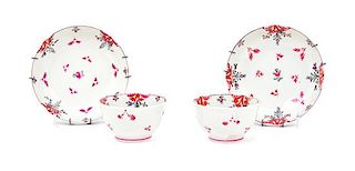 A Pair of Chinese Export Porcelain Tea Bowls and Saucers Diameter of saucer 5 1/8 inches.