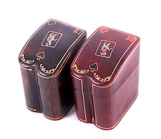 Leather Saloon Playing Card Holders