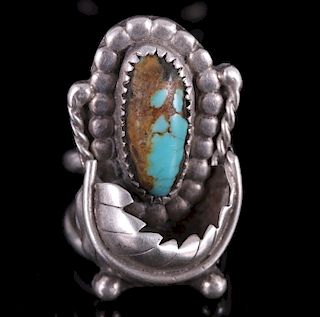 Navajo Kingman Turquoise Silver Ring